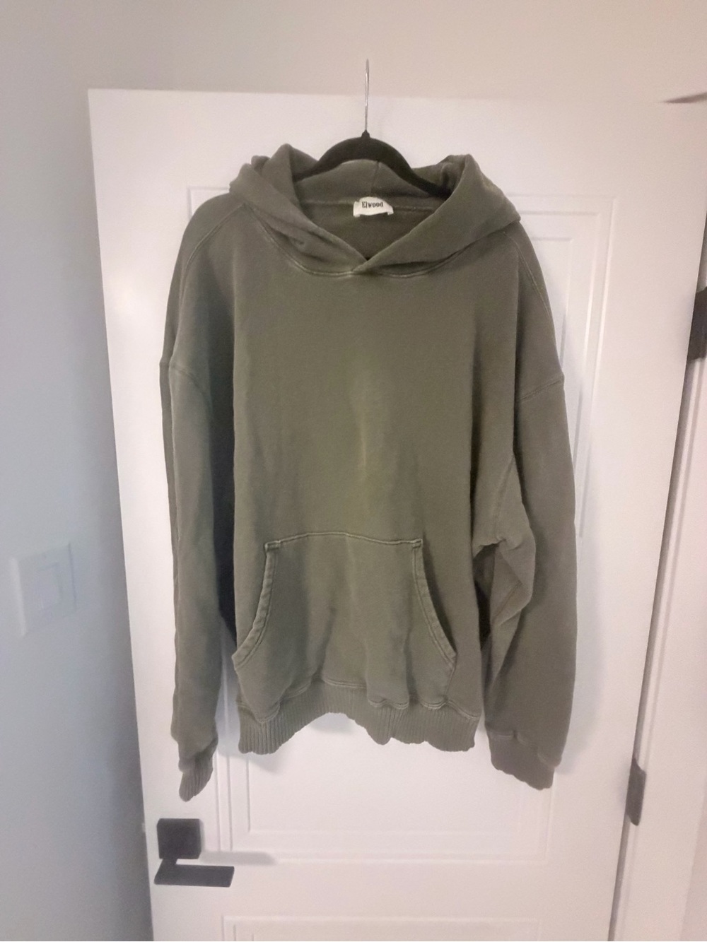 Vintage-Style Olive Green Pullover Hoodie